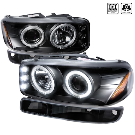 Spec-D Tuning 99-06 GMC Sierra/Yukon Projector Headlights 2LBLHP-GMC99JM-TM